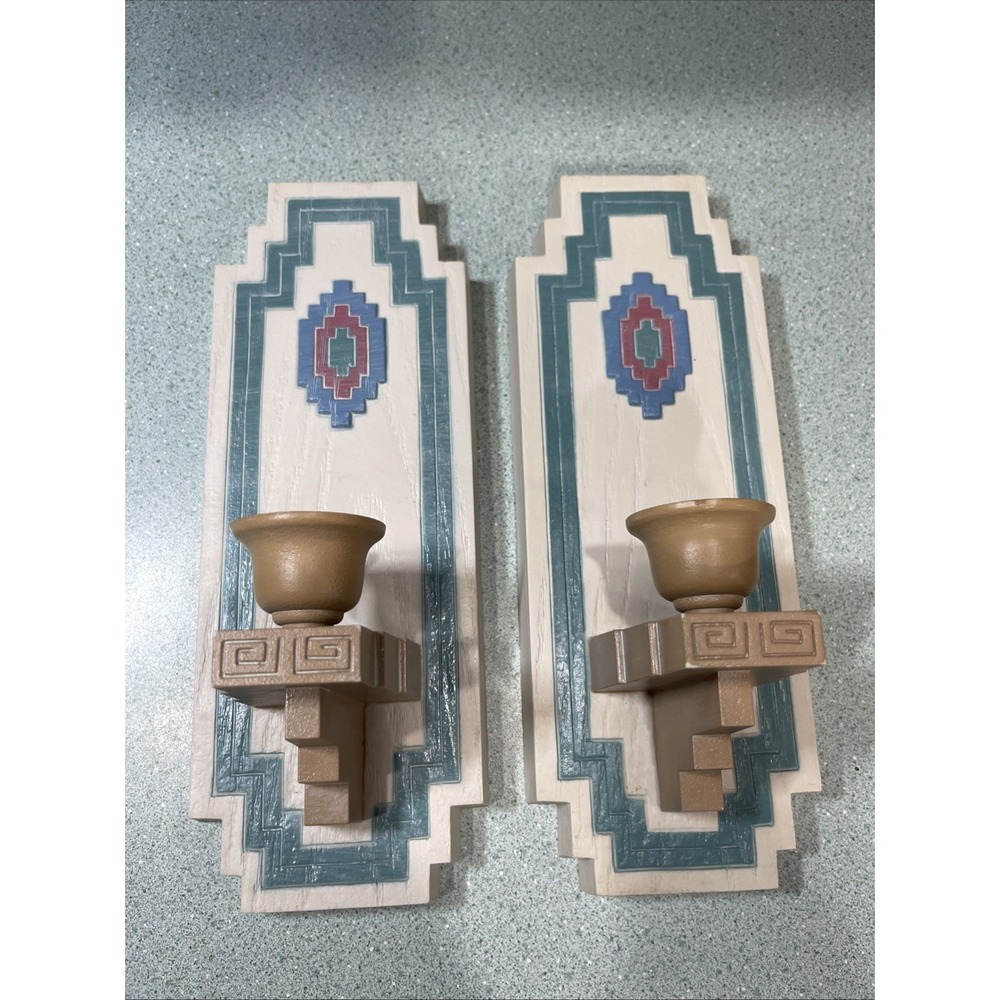 Vintage Wall Sconce Candle Holders Southwest Style Burwood Home Interior Set